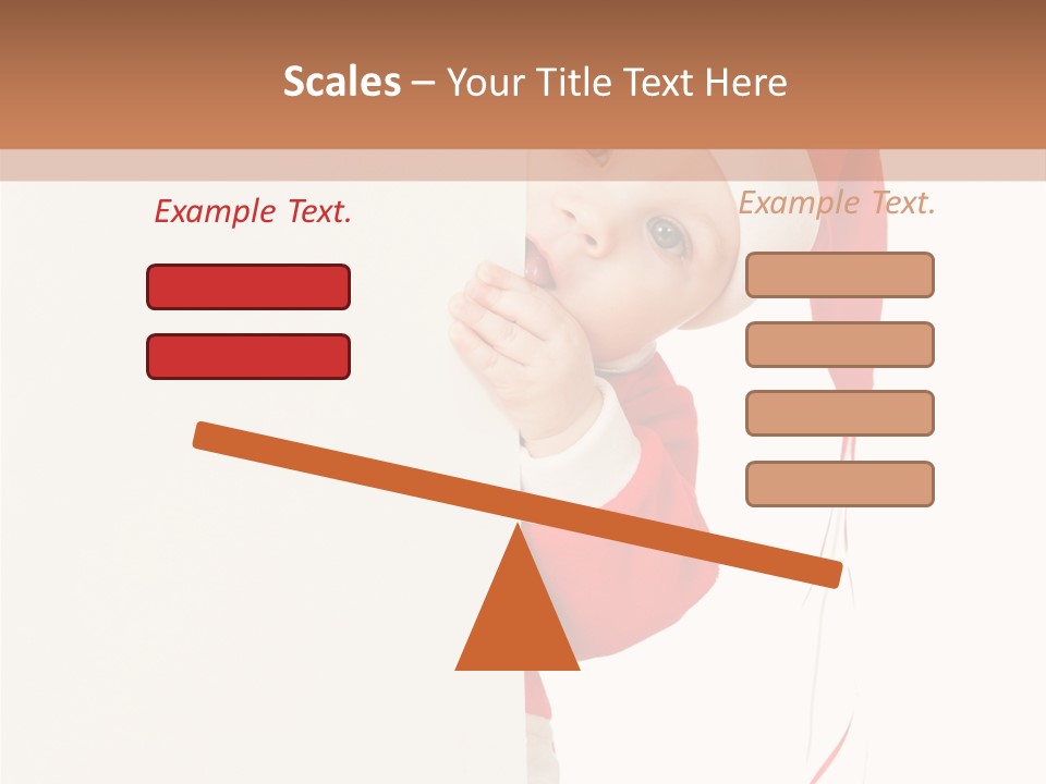 A Baby In A Santa Hat Peeking Out From Behind A Wall PowerPoint Template