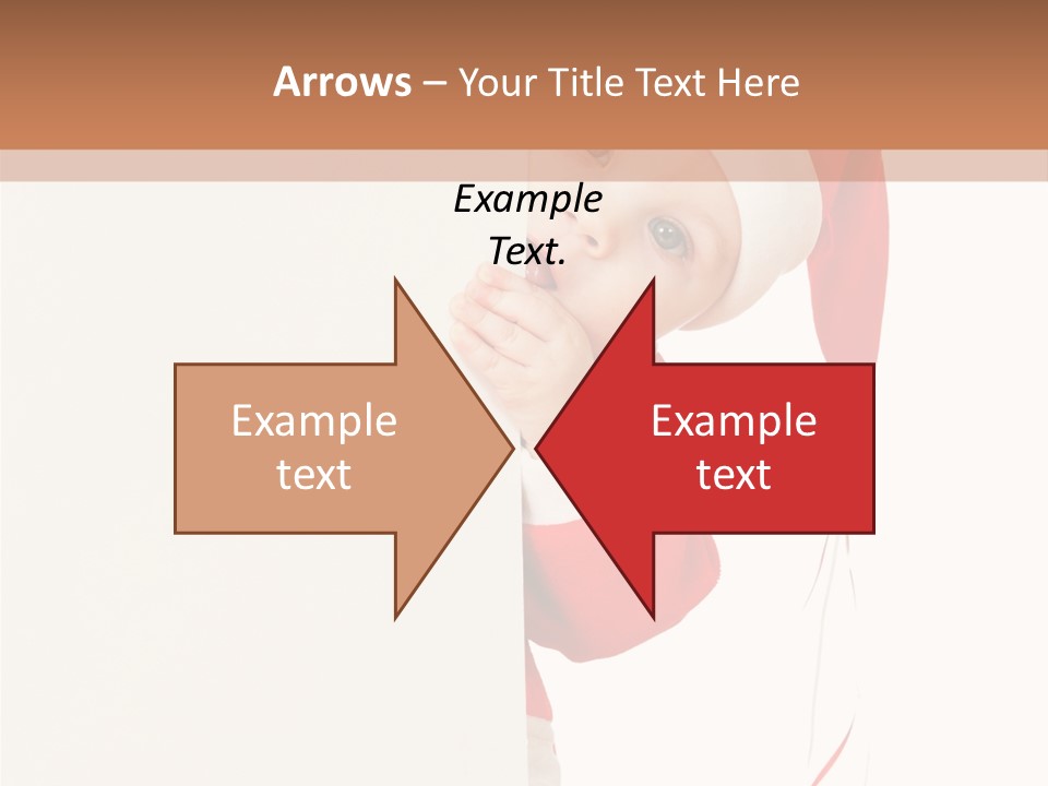 A Baby In A Santa Hat Peeking Out From Behind A Wall PowerPoint Template