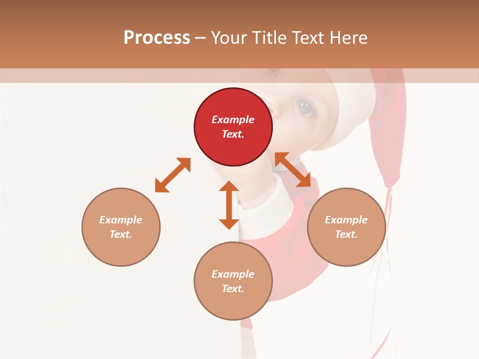 A Baby In A Santa Hat Peeking Out From Behind A Wall PowerPoint Template