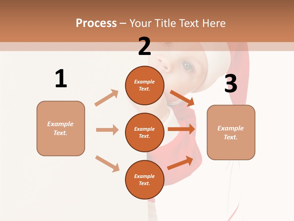 A Baby In A Santa Hat Peeking Out From Behind A Wall PowerPoint Template