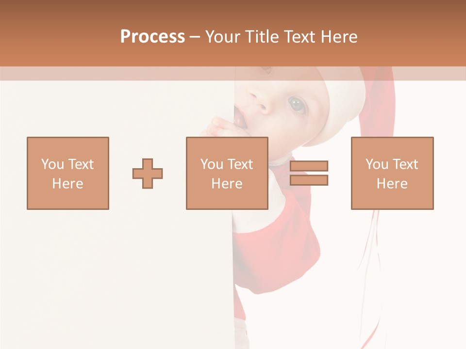 A Baby In A Santa Hat Peeking Out From Behind A Wall PowerPoint Template