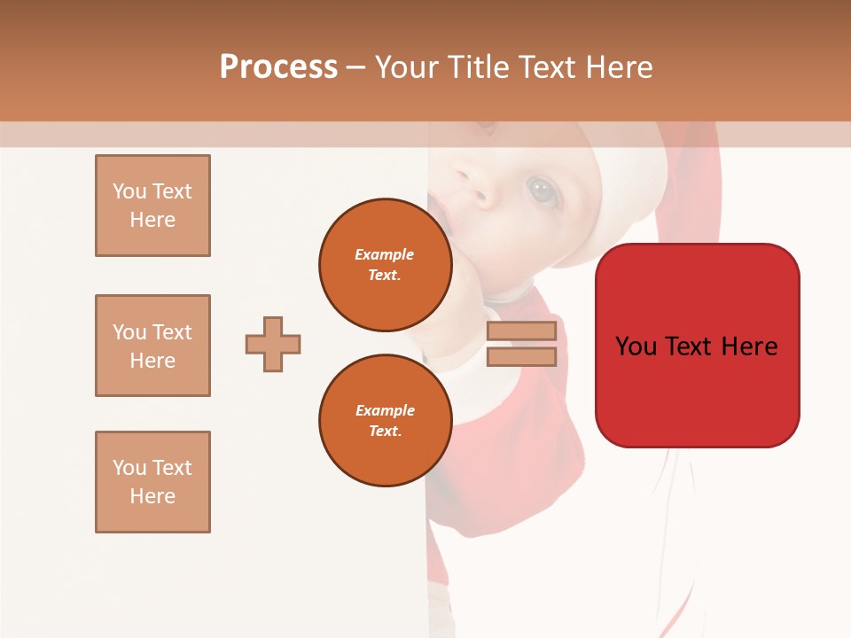A Baby In A Santa Hat Peeking Out From Behind A Wall PowerPoint Template