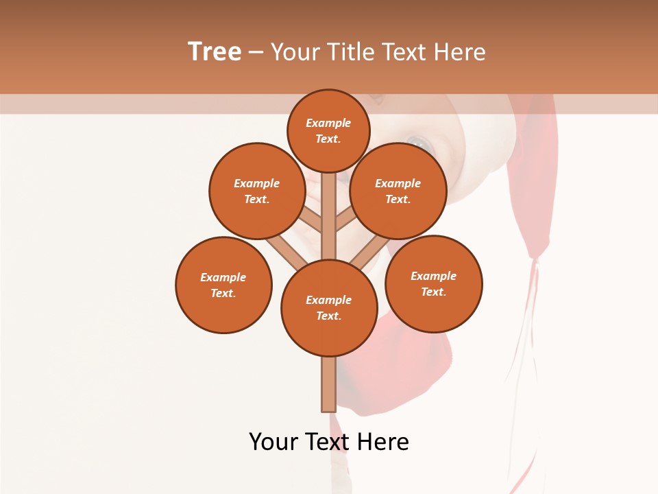 A Baby In A Santa Hat Peeking Out From Behind A Wall PowerPoint Template