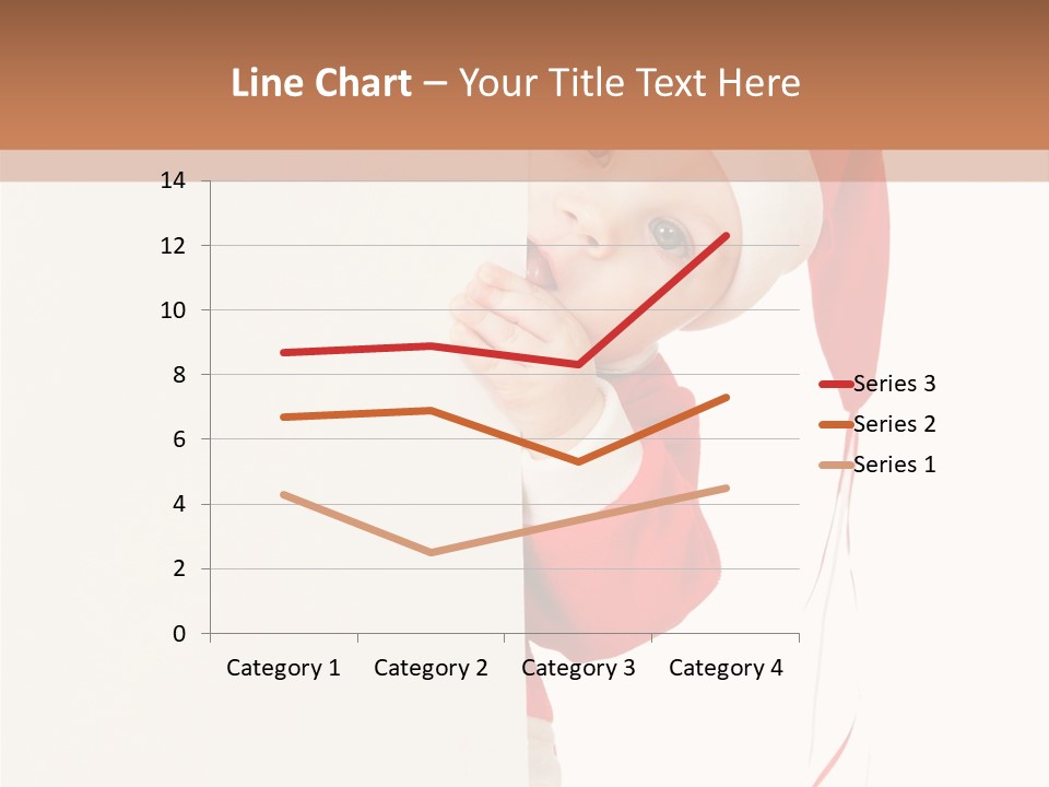 A Baby In A Santa Hat Peeking Out From Behind A Wall PowerPoint Template