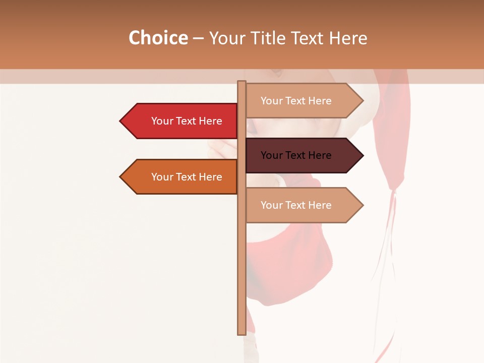 A Baby In A Santa Hat Peeking Out From Behind A Wall PowerPoint Template