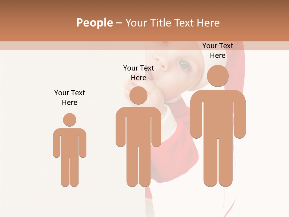 A Baby In A Santa Hat Peeking Out From Behind A Wall PowerPoint Template