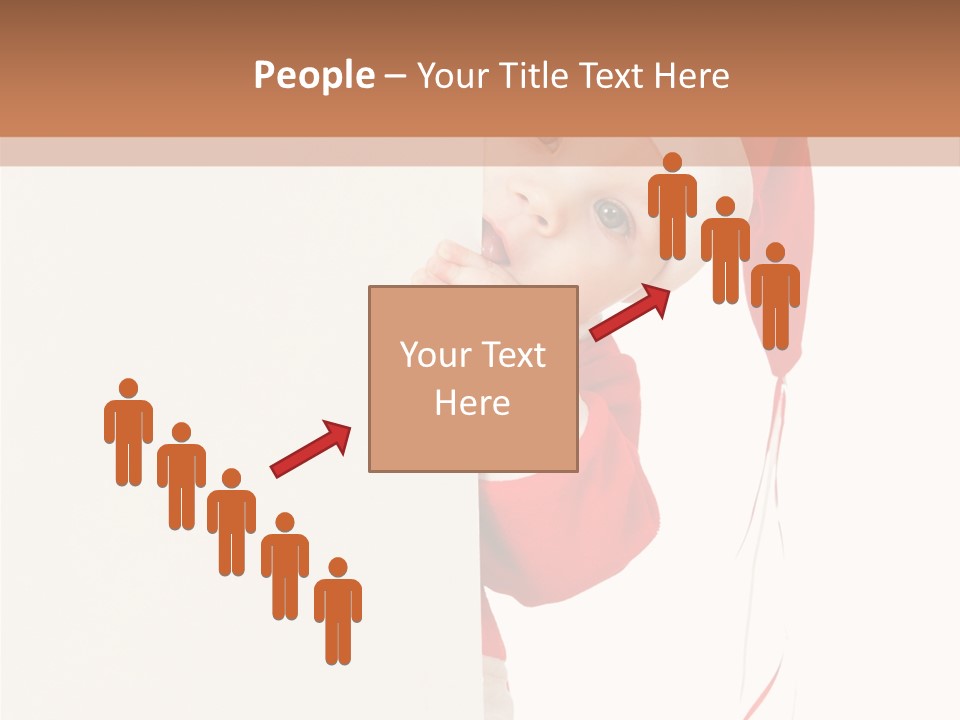 A Baby In A Santa Hat Peeking Out From Behind A Wall PowerPoint Template