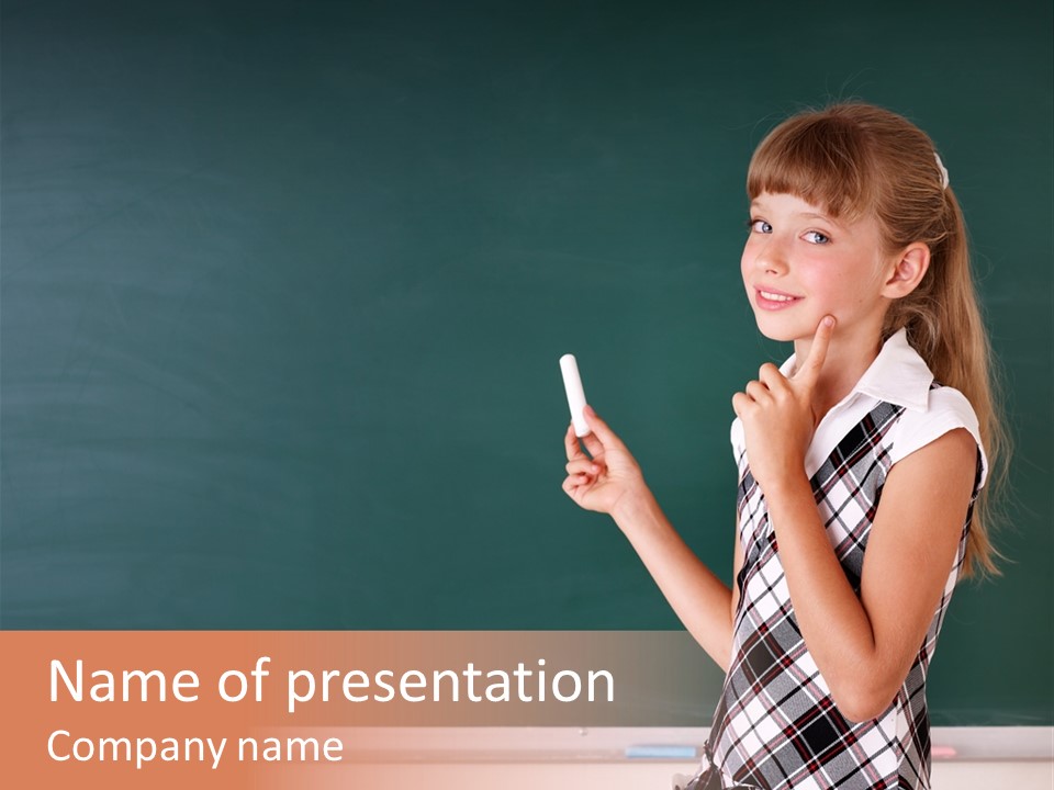 Desk Primary Pen PowerPoint Template