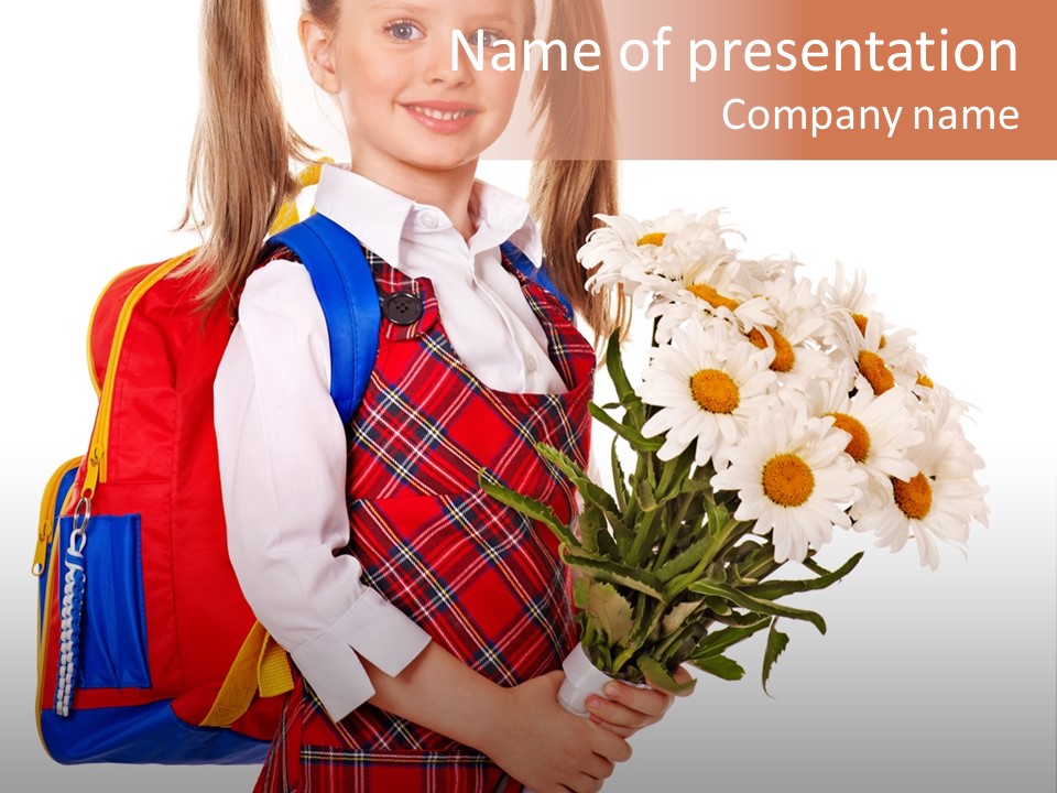 Uniform Schoolgirl Literature PowerPoint Template