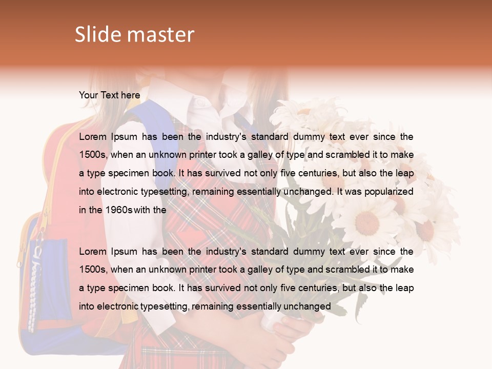 Uniform Schoolgirl Literature PowerPoint Template