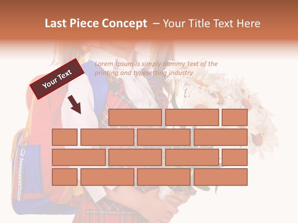 Uniform Schoolgirl Literature PowerPoint Template