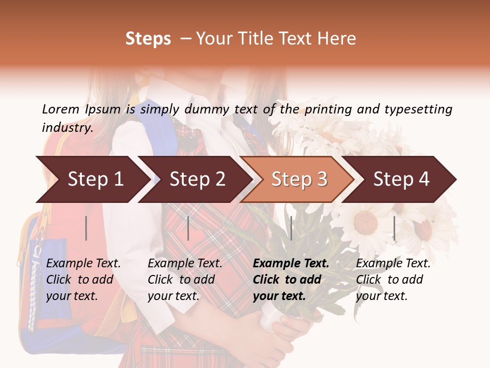 Uniform Schoolgirl Literature PowerPoint Template