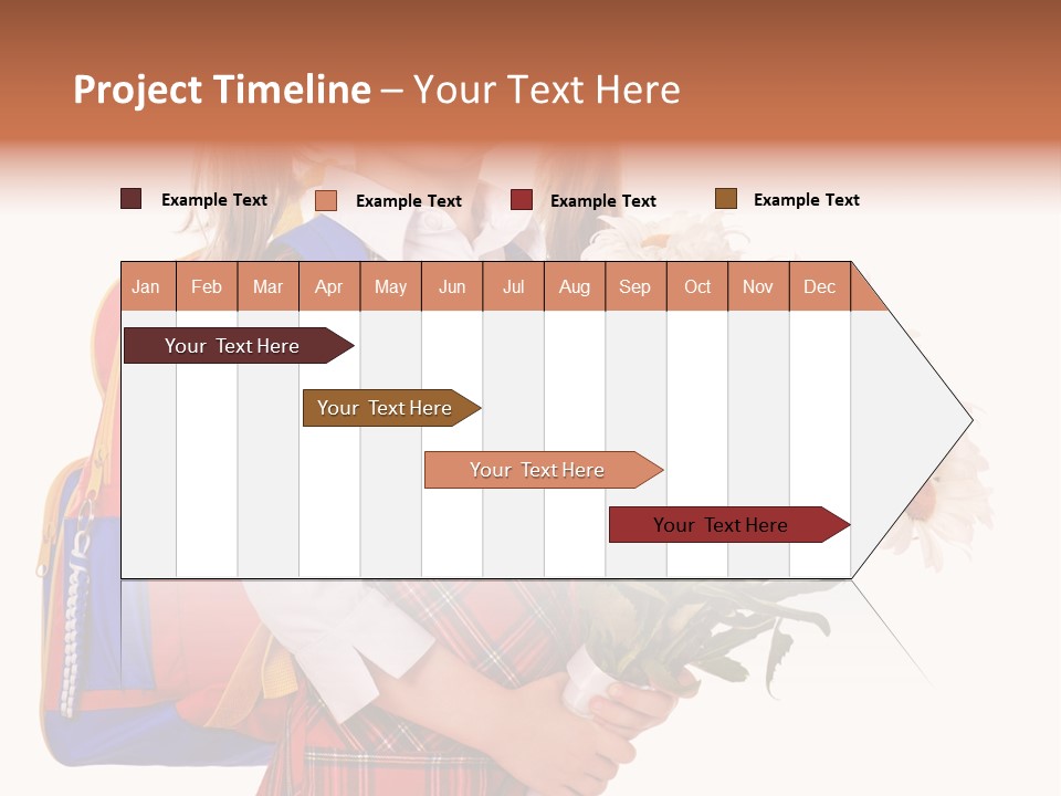 Uniform Schoolgirl Literature PowerPoint Template