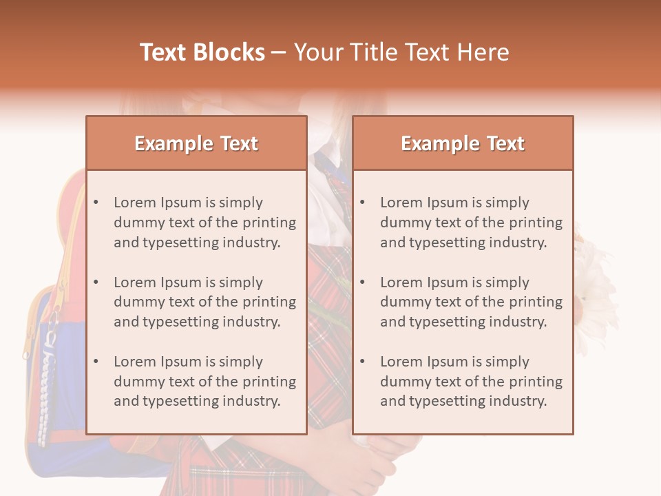 Uniform Schoolgirl Literature PowerPoint Template