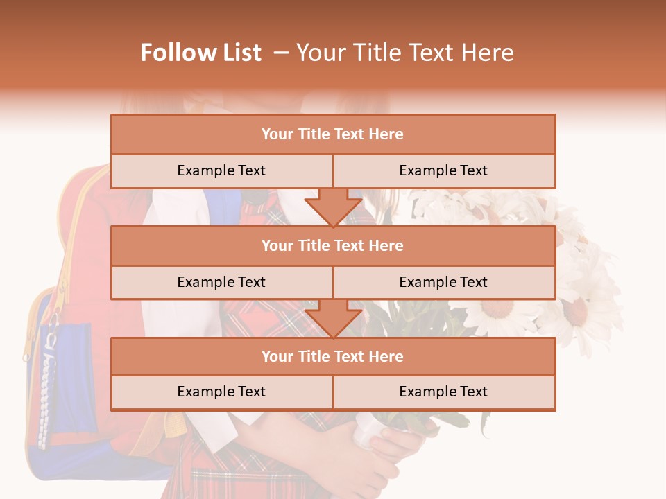 Uniform Schoolgirl Literature PowerPoint Template