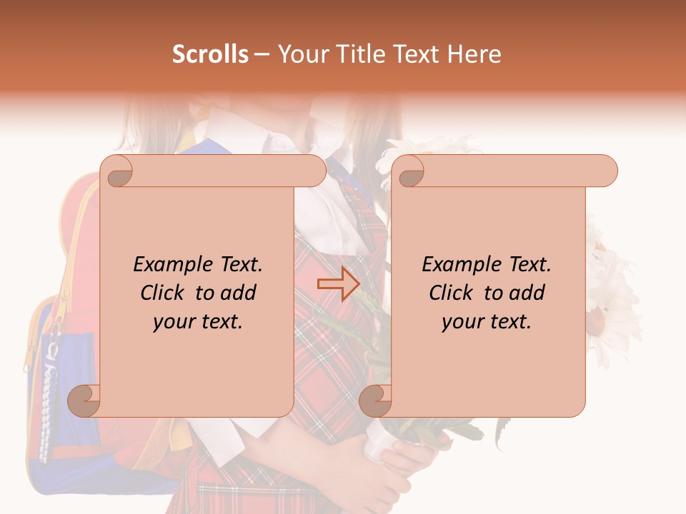 Uniform Schoolgirl Literature PowerPoint Template