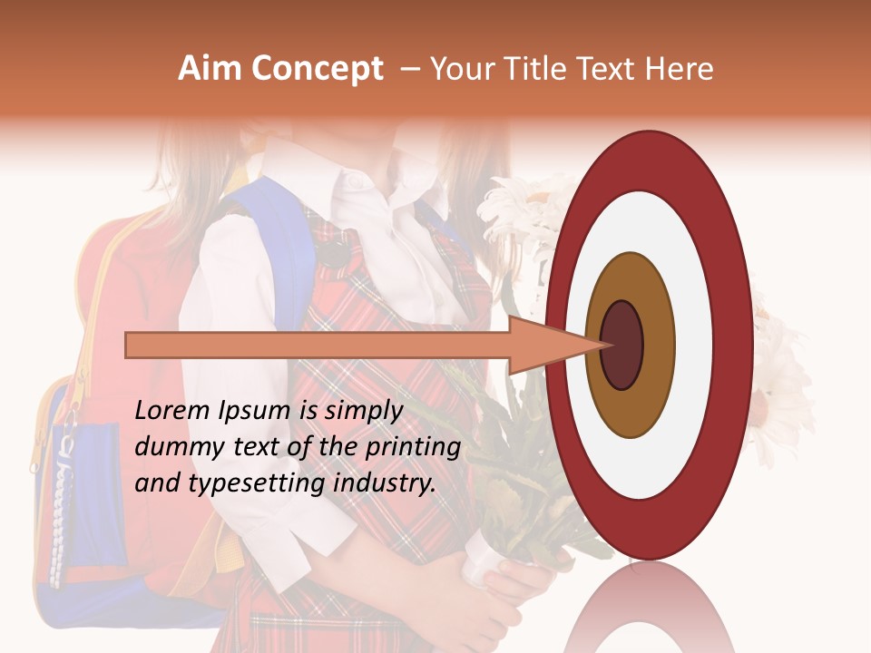 Uniform Schoolgirl Literature PowerPoint Template