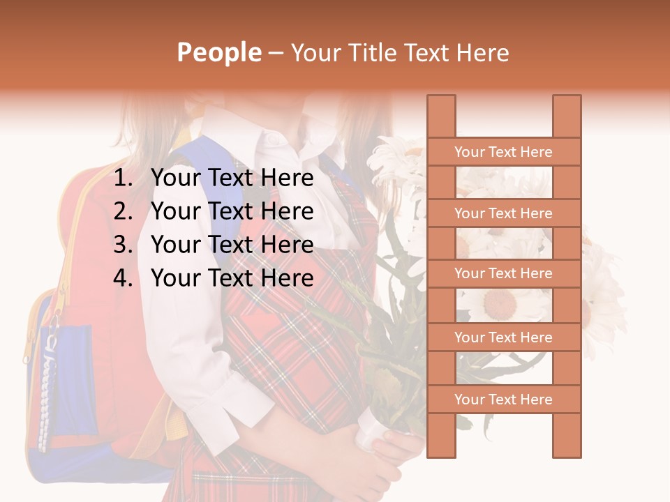 Uniform Schoolgirl Literature PowerPoint Template