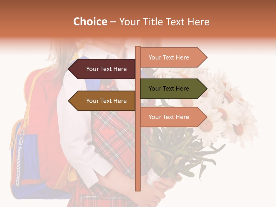 Uniform Schoolgirl Literature PowerPoint Template