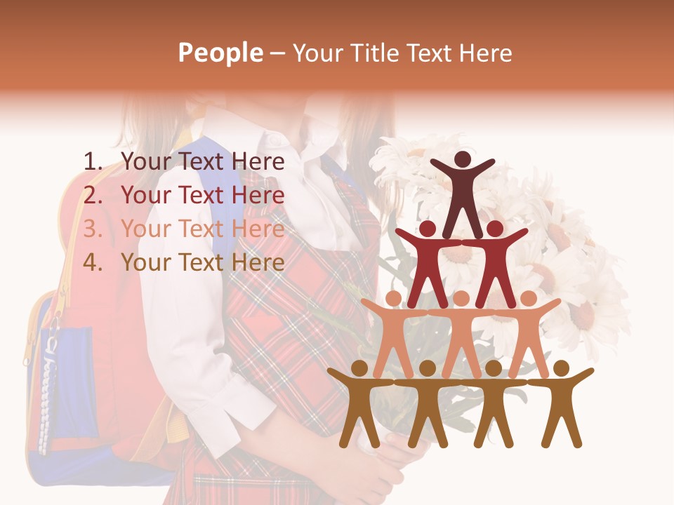Uniform Schoolgirl Literature PowerPoint Template