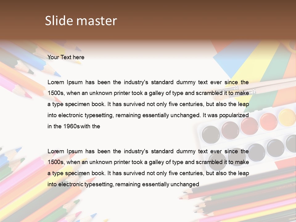 Desk Primary Pen PowerPoint Template