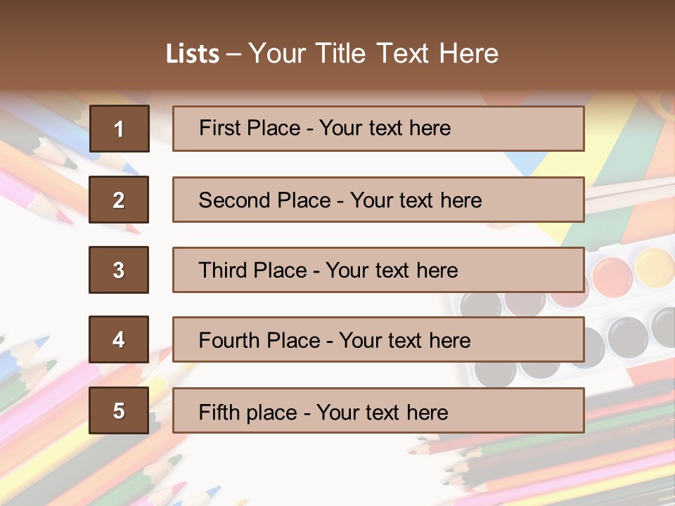 Desk Primary Pen PowerPoint Template