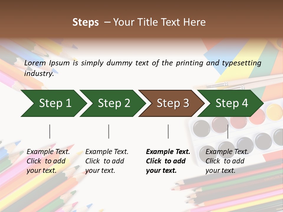 Desk Primary Pen PowerPoint Template
