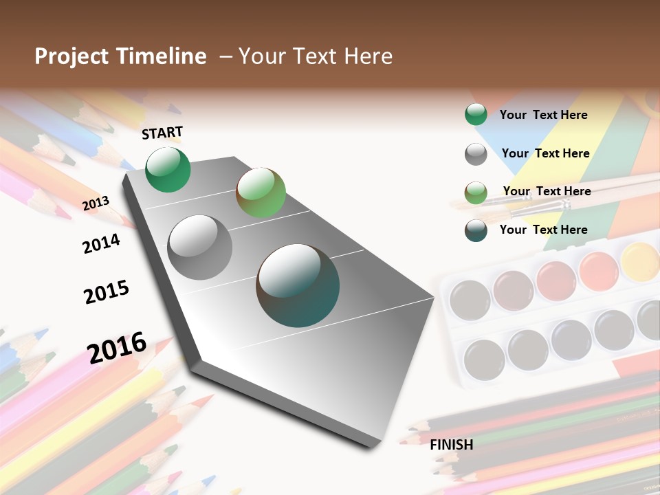 Desk Primary Pen PowerPoint Template