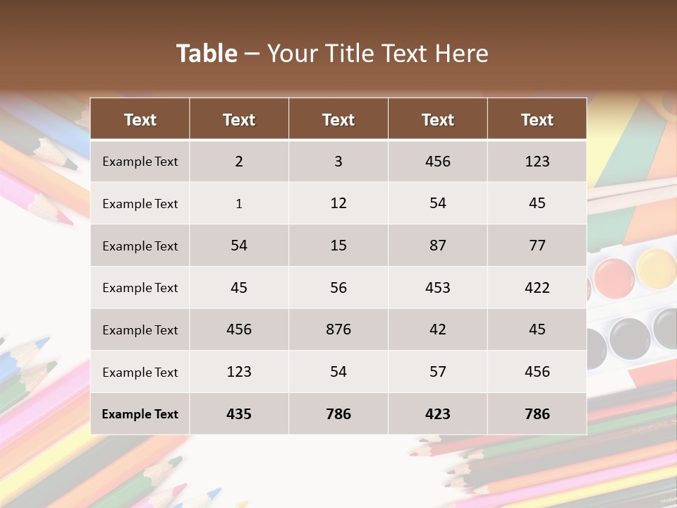Desk Primary Pen PowerPoint Template