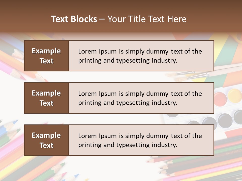 Desk Primary Pen PowerPoint Template