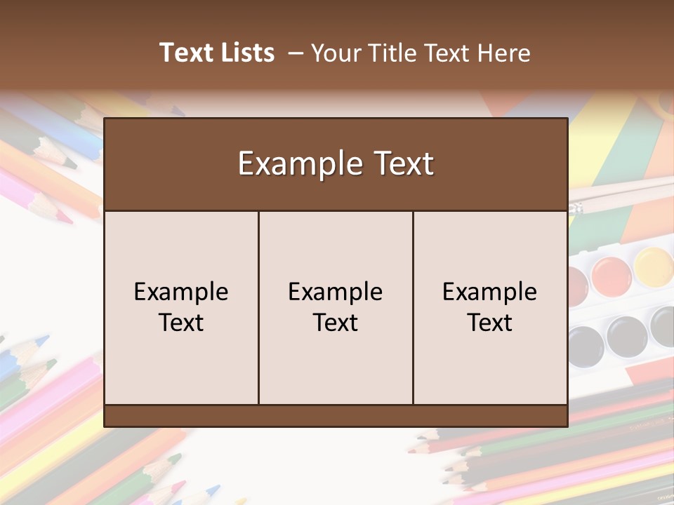 Desk Primary Pen PowerPoint Template