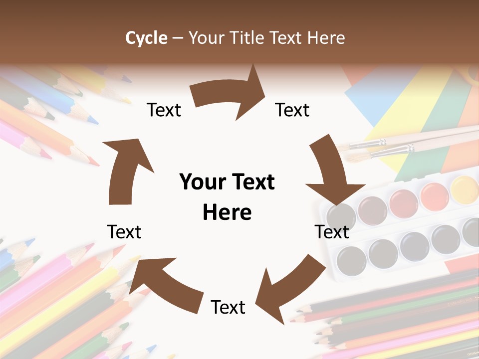 Desk Primary Pen PowerPoint Template