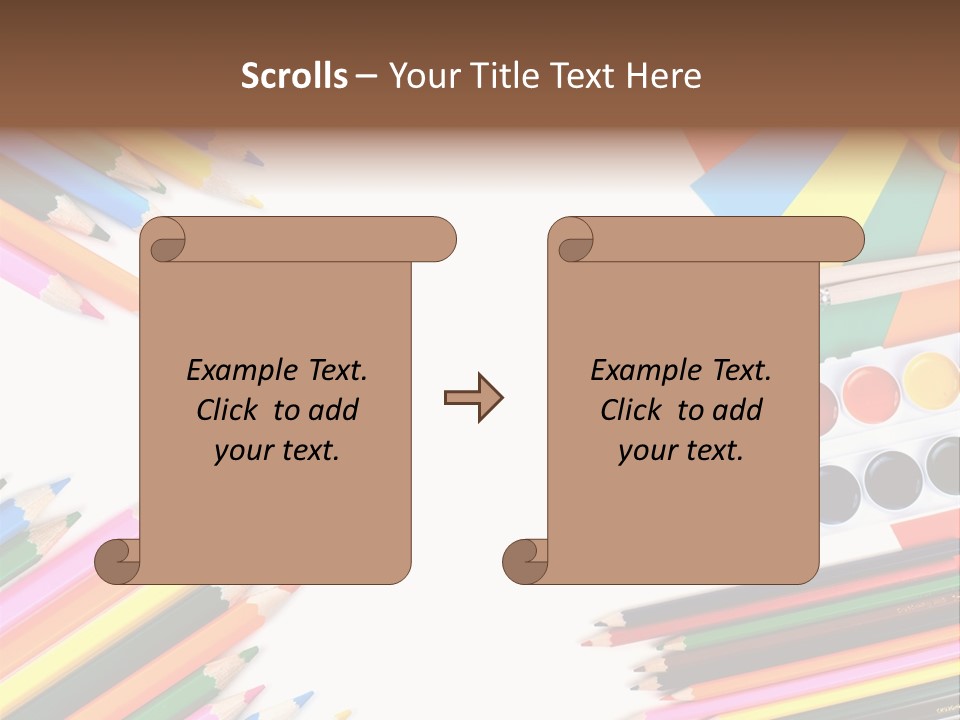 Desk Primary Pen PowerPoint Template