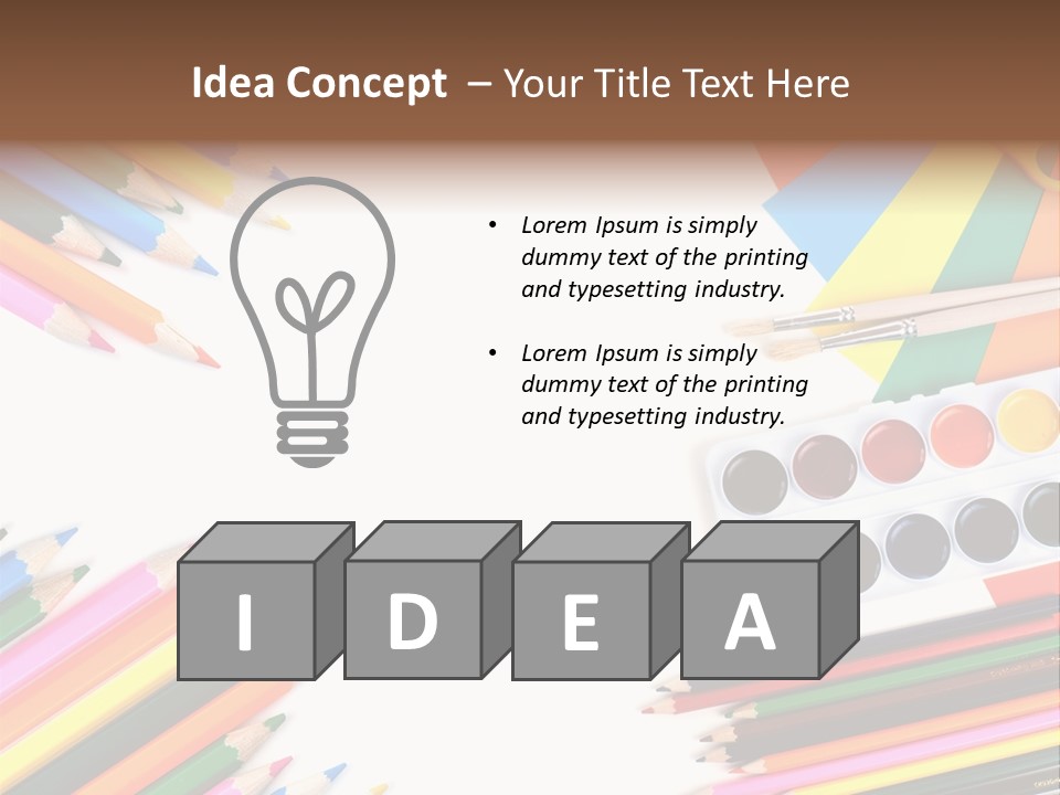 Desk Primary Pen PowerPoint Template
