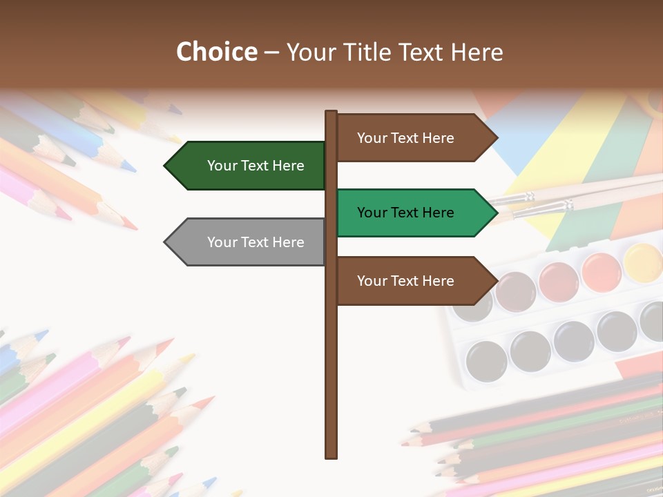 Desk Primary Pen PowerPoint Template