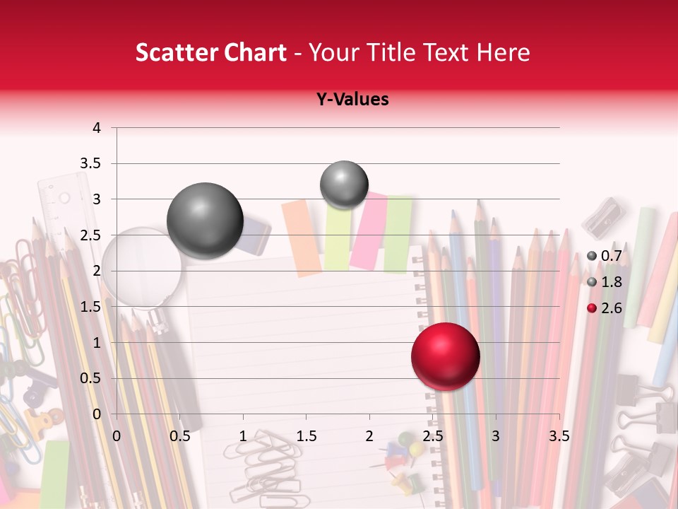 A Pile Of School Supplies With A Name Of Presentation PowerPoint Template