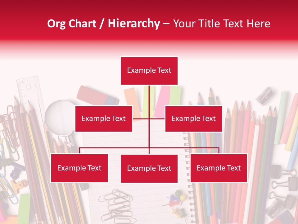 A Pile Of School Supplies With A Name Of Presentation PowerPoint Template