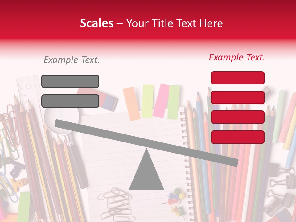 A Pile Of School Supplies With A Name Of Presentation PowerPoint Template