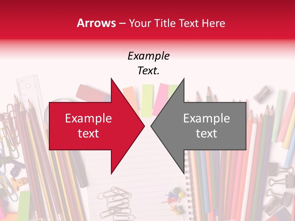 A Pile Of School Supplies With A Name Of Presentation PowerPoint Template