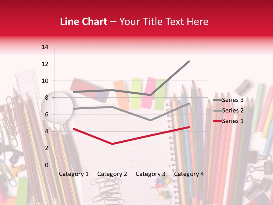 A Pile Of School Supplies With A Name Of Presentation PowerPoint Template