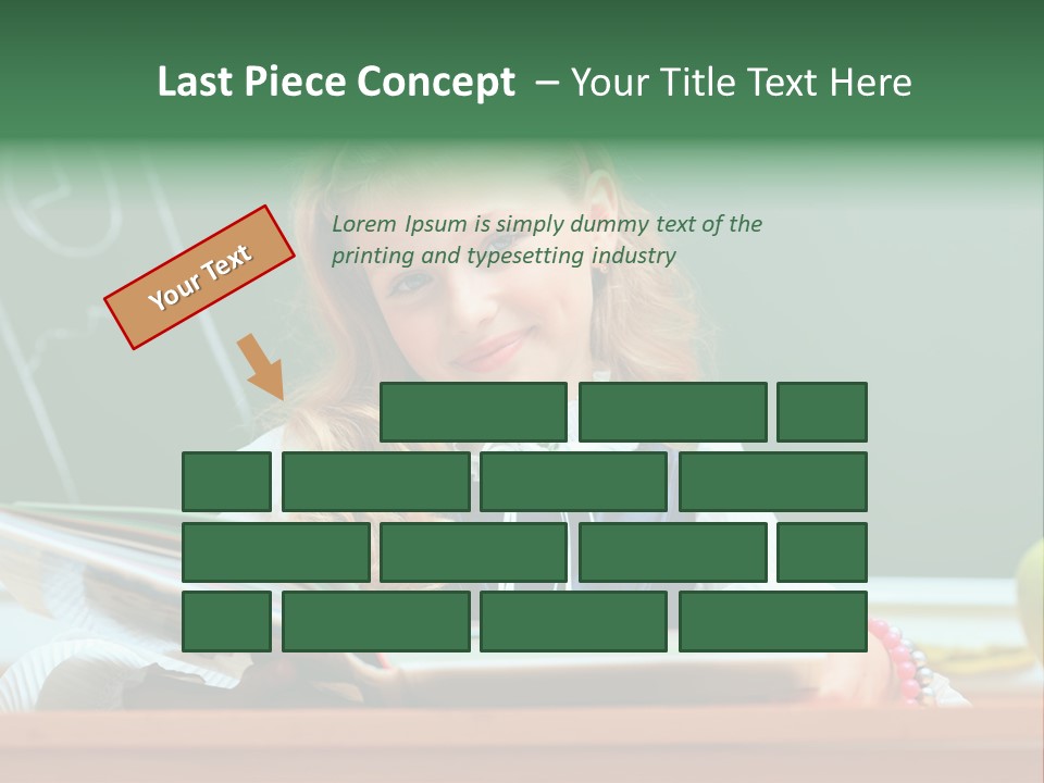 A Young Girl Is Reading A Book In Front Of A Chalkboard PowerPoint Template