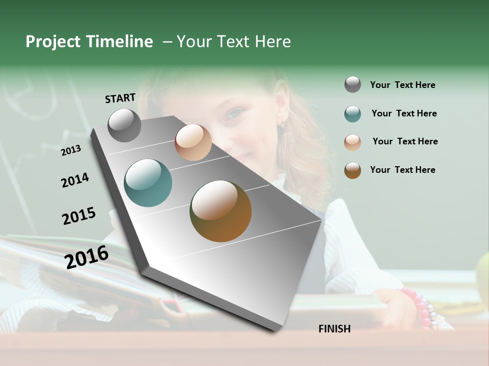 A Young Girl Is Reading A Book In Front Of A Chalkboard PowerPoint Template