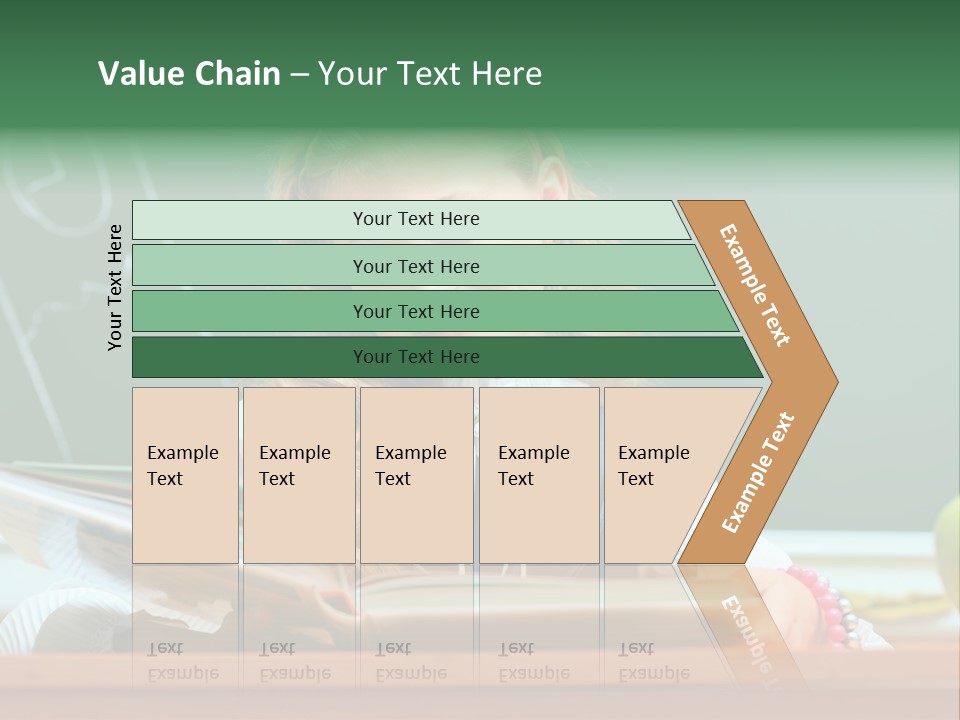 A Young Girl Is Reading A Book In Front Of A Chalkboard PowerPoint Template