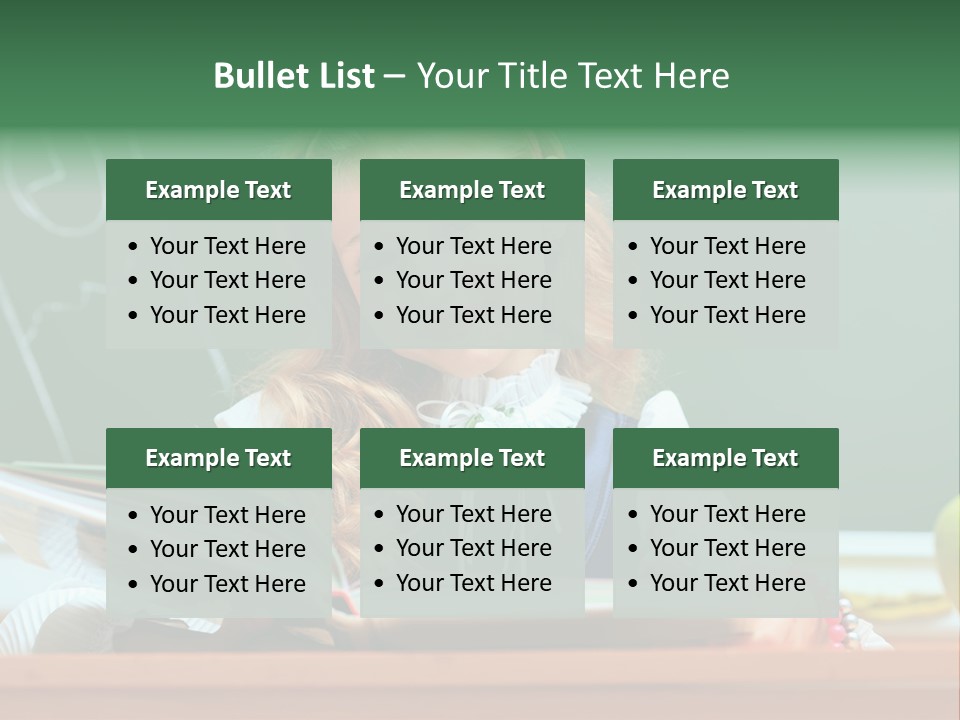 A Young Girl Is Reading A Book In Front Of A Chalkboard PowerPoint Template