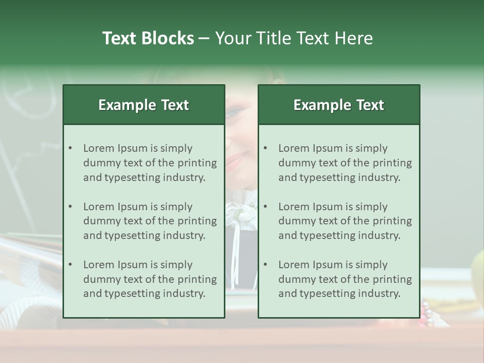 A Young Girl Is Reading A Book In Front Of A Chalkboard PowerPoint Template