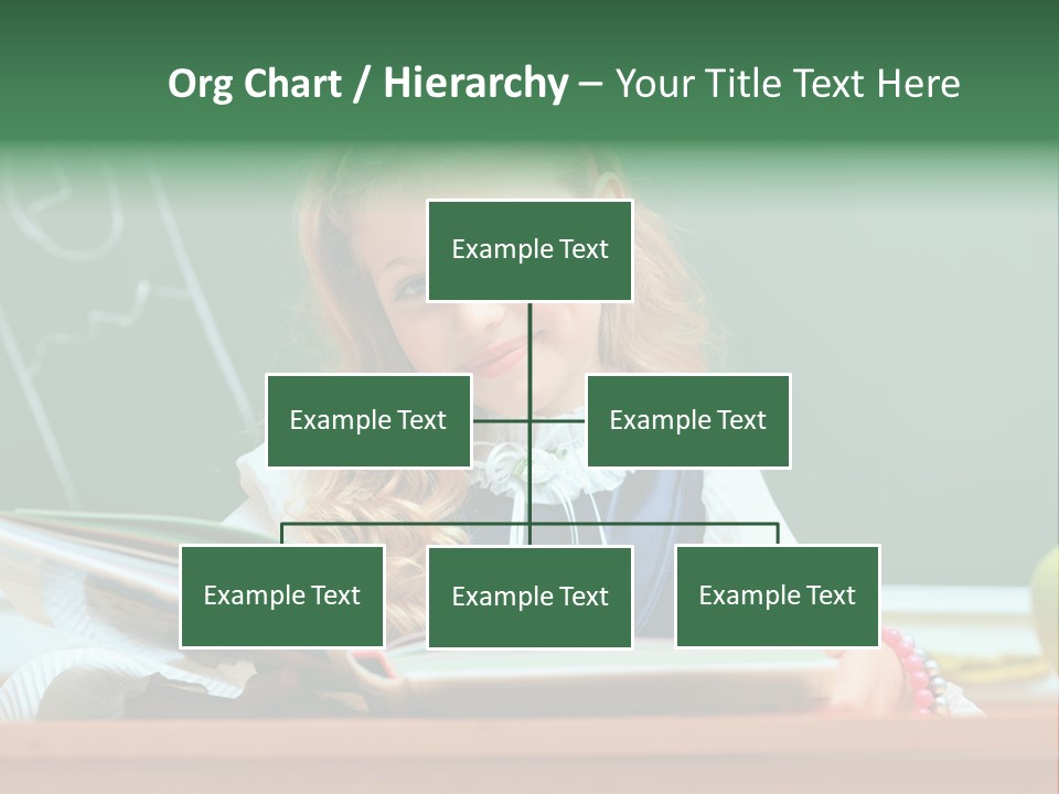 A Young Girl Is Reading A Book In Front Of A Chalkboard PowerPoint Template