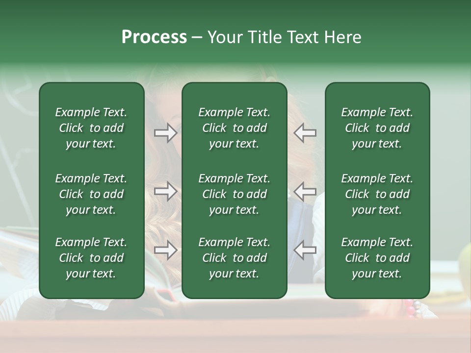 A Young Girl Is Reading A Book In Front Of A Chalkboard PowerPoint Template