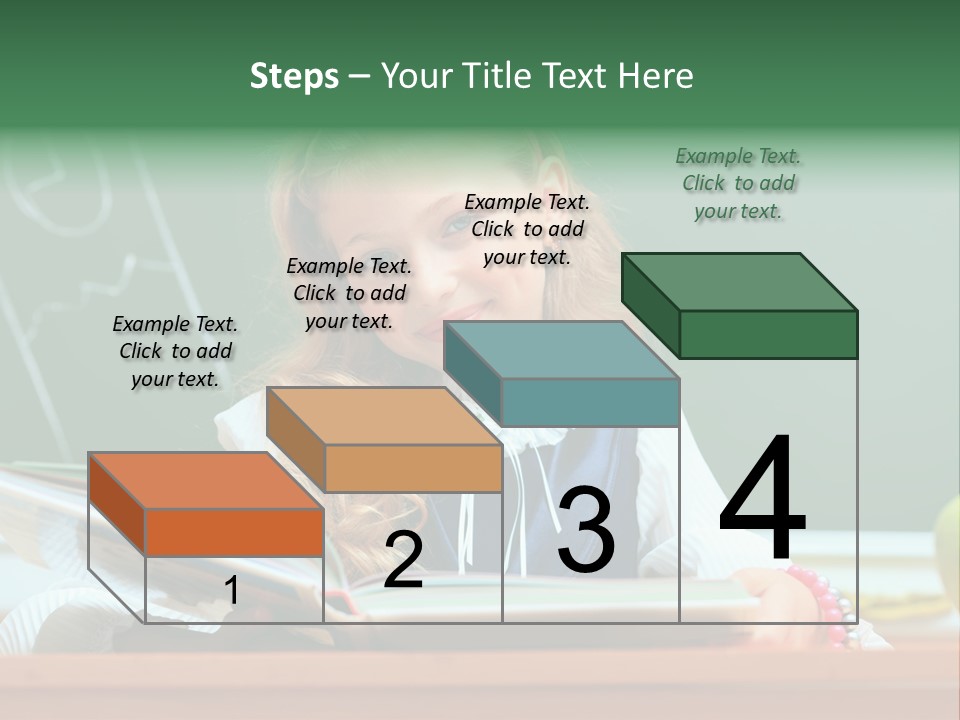 A Young Girl Is Reading A Book In Front Of A Chalkboard PowerPoint Template