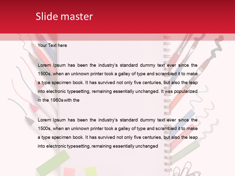 A Notepad Surrounded By Office Supplies And A Magnifying Glass PowerPoint Template
