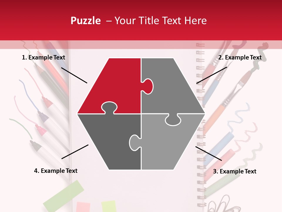 A Notepad Surrounded By Office Supplies And A Magnifying Glass PowerPoint Template